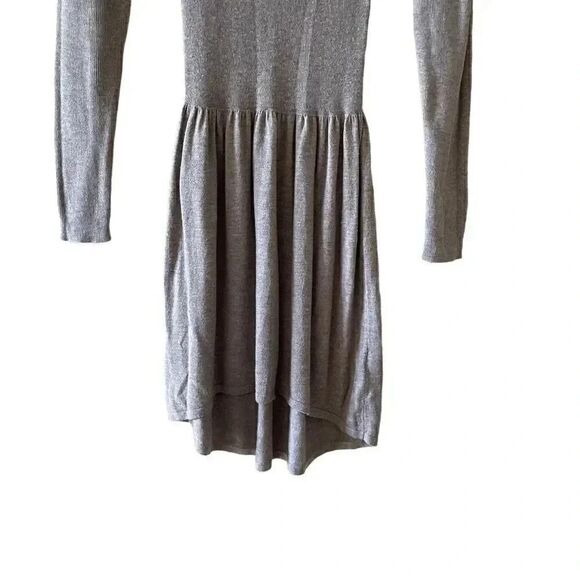 H&M Divided Brown Jersey Knit Round Neck Long Sleeves High Low Cozy Dress SZ 6 - Picture 4 of 8